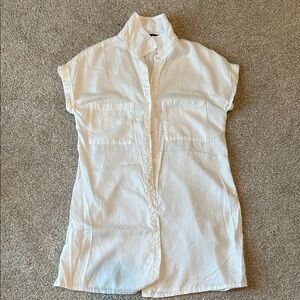 White Button-Up Coverup Dress-sz M